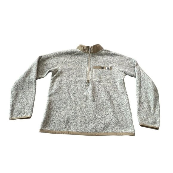 The North Face Gordon Lyons Mens 1/4 Zip Fleece Sweater Tan Size Medium Heather - Picture 3 of 12